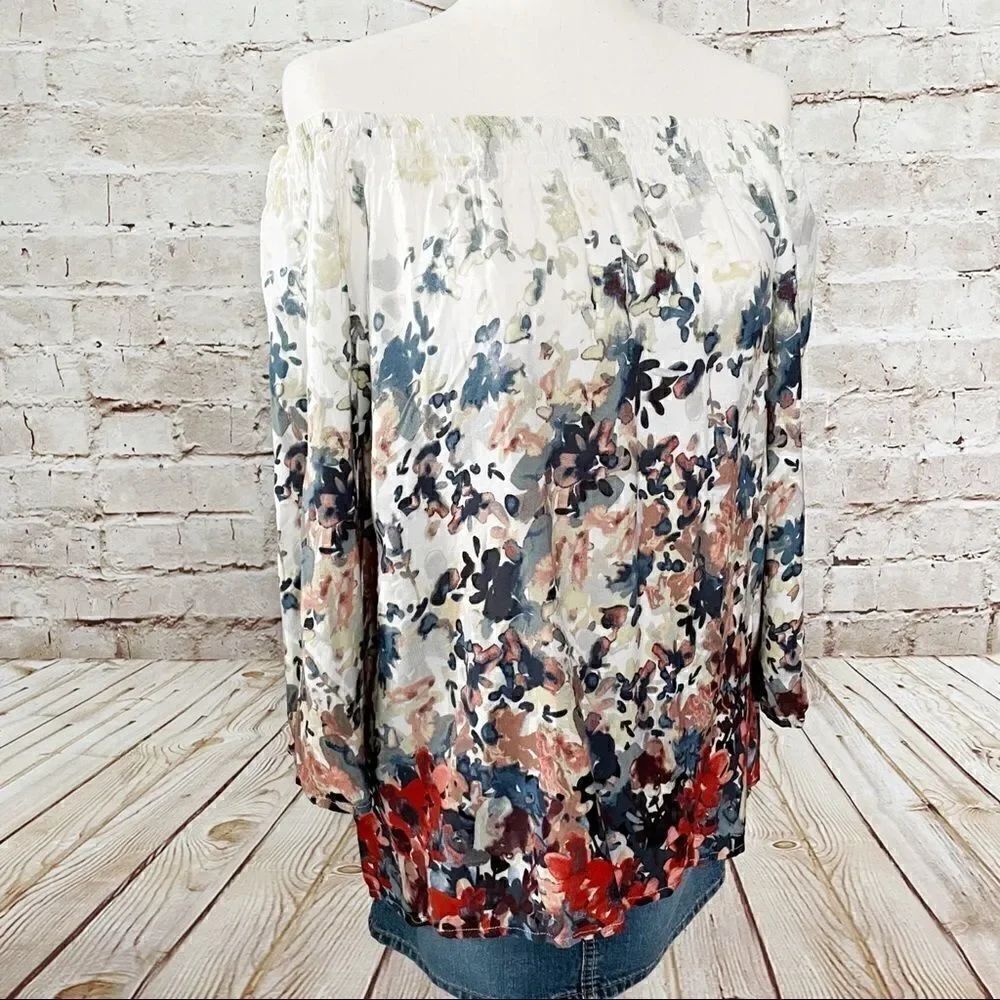 Livestitch off shoulder floral boho blouse